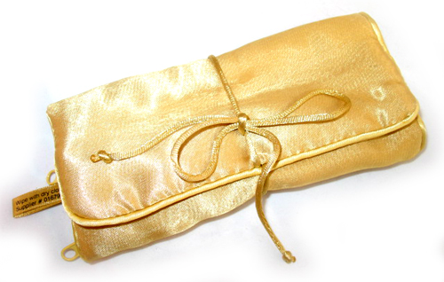 Silky Soft GOLD Beige Makeup Cosmetic Travel Bag Case  