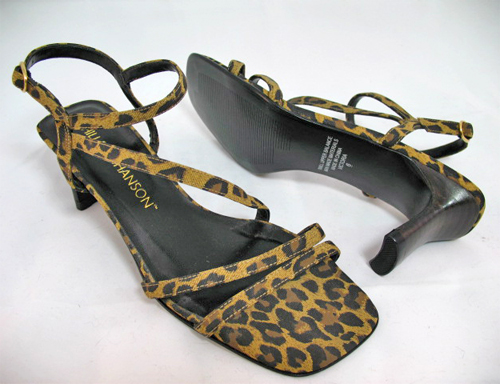 New HILLARD HANSON Animal Print LEOPARD Sandals Shoes 6  